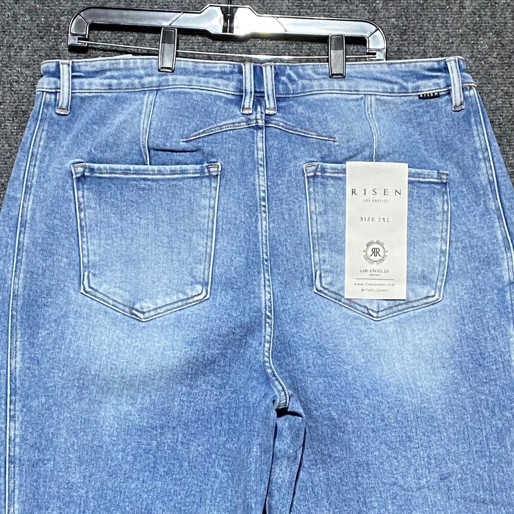Risen Jeans Women's Size 2XL Medium Wash Wide Leg High Rise Denim Pants RDP5901X - Picture 3 of 12